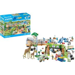 PLAYMOBIL MyLife 71600 Big Zoo, extensive Zoo Set with 16 native and exotic animals, as well as assorted accessories, toys for boys and girls from 4 years old