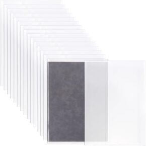 FINGERINSPIRE 16 PCS Clear Book Covers 16.2x10.5inch Plastic Transparent Book Covers Plastic Sleeve Covers for Books Rectangle Book Covers with Self-Adhesive Closure Waterproof Dustproof Book Covers