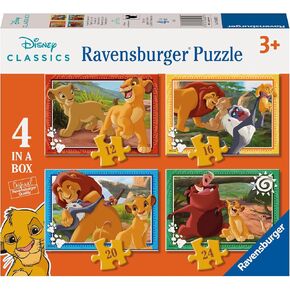 Ravensburger - Puzzle: The Lion King, Puzzle 3 Years or Older, Puzzles Children 3 Years, Kids Puzzle, Gift Child 3 Years, Ravensburger Puzzle, 4 puzzles for children 3 years, 12004025
