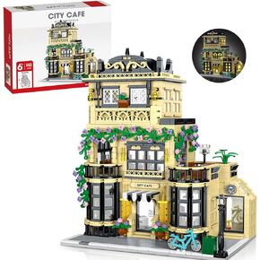 City Coffee Shop Building Set - متوافق مع جميع العلامات التجارية الرئيسية ، City House Street View Mode Kit ، لعبة البناء الإبداعية للمراهقين ، البالغين (1443 ٪)