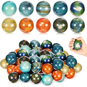 Lenwen 60 PCS Solar System System Balls Planet Jetors 2-1/2Inche Pace Space Toys Anti Legint Planet Toys Galaxy Ball Space Toys for Space تحت عنوان الحفلات التي تفضلها هدايا عيد ميلاد مبكرة