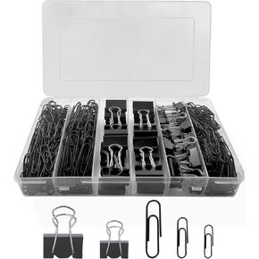284 PCS مقاطع مكتب تعيين مقاطع صغيرة متوسطة كبيرة ومقاطع ورقية بأحجام متنوعة للمنزل والمدرسة والمكتبية اللوازم