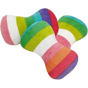 2 Pcs Colourful Dog Plush Vocal Toy Rainbow Dog Bone-Shape Chewing Toy Pet Supplies for Pet Playing Use Adorable Quality and Practical Attractive and Professional Dog Chew Toys，Dogs Toys