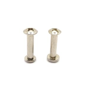 Screw Post Fit for 1/8 inch(4mm) Hole Dia, Male M3x5mm Female 16mm Binding Bolts for Leather Wood Furniture, Carbon Steel Nickel Plating 20 Sets