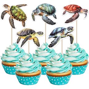 Rsstarxi 36pcs Safari Jungle Animals Cupcake Cupcake ، وأزخرفة كعكة عيد الميلاد ودش الطفل