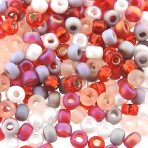 Miyuki Round Rocaille Seed Beads Size 6/0 20g Strawberry Fields Mix