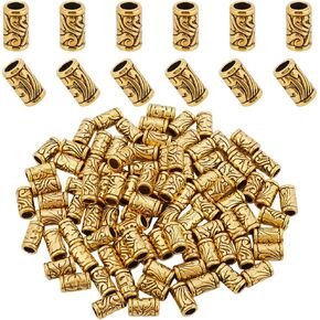 1 مربع 100PCS عتيقة ذهبية الفواصل حبات برميل معدني ثقب كبير الفواصل الأوروبية Rondelle الفواصل الدائرية أنبوب العمود لتصنع المجوهر