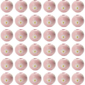 50 pcs 16mm الخشب Daisy Beads jods round rowned wooden heads kods rold exer for craft garland