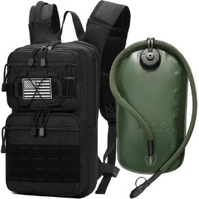 1050D Tactical Hydration Backpack with 3L Water Bladder, Military Molle Water Backpack for Men & Women, Hydration Pack for Hiking, Biking, Running, Climbing, Daily Use