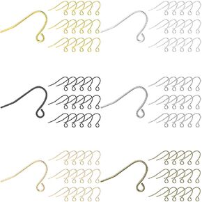 Oubaka 900pcs خطافات حرك فرنسية لصناعة المجوهرات ، وأسلاك الأذن hypoallergenic ho -he -hook arking arking hypoallergenic arring hooks for joundry make supplies and diy making arring (6 colors)