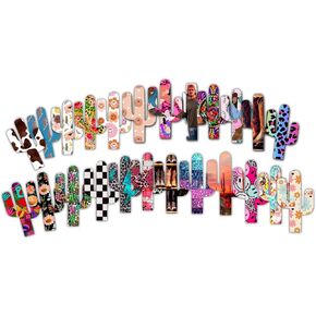 Lashicorn Cactus Freshie Cardstock Cutouts 5.5" x 3" | 24 pk Mixed design, Scented Aroma Oil Oven Safe Bake 450 F with Small Cactus Shaped Silicone Car Mold