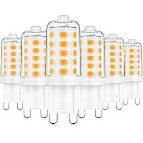 MAXvolador G9 LED Bulb Dimmable, Daylight White 6000K, 40W T4 Halogen Equivalent, Bi Pin Base 4W G9 Light Bulbs for Chandelier Lighting, 400LM, 6 Pack