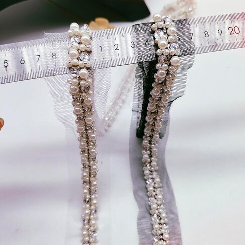 LDDGZSHandmade Beaded Pearl Embroidery Lace Dress Coat T-Shirt Neckline Cuff Decoration Accessories Clothing Accessories (White, 2Yard) in Saudi Arabia