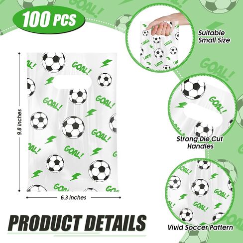 Cholemy 100 Pcs Baseball Treat Clear Snack Bags With Handles - Plastic Sport Party Candy Goodie Bags for Team Game Birthday Party Supplies Favor, 6.3 x 9.8 Inch in Saudi Arabia