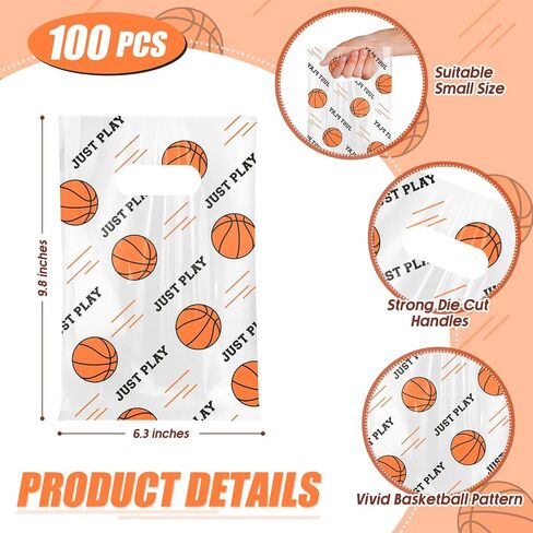 Cholemy 100 Pcs Baseball Treat Clear Snack Bags With Handles - Plastic Sport Party Candy Goodie Bags for Team Game Birthday Party Supplies Favor, 6.3 x 9.8 Inch in Saudi Arabia