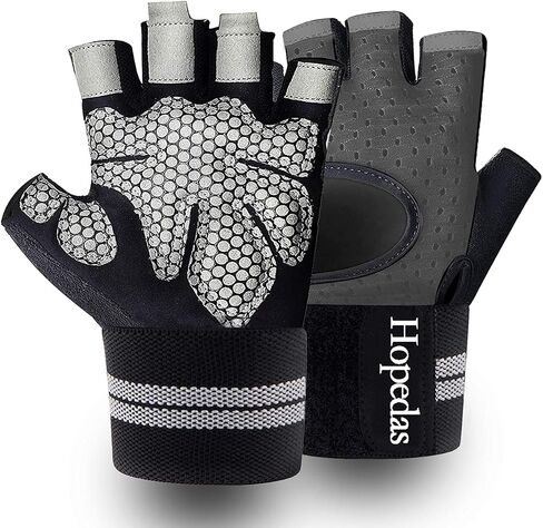 Workout Gloves Gym Weight Lifting Gloves with Wrist Wrap Support for Men & Women,Breathable Fingerless Exercise Gloves,for Fitness,Training，Pull ups，Full Palm Protection in Saudi Arabia