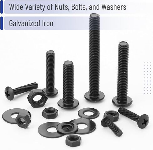 Mr. Pen- Nuts and Bolts Assortment Kit, 1080 pcs, Carbon Steel M3 M4 M5 M6 Phillips Pan Head Metric Assorted Nuts and Bolts, Nut Bolt and Washer Assortment, Bolt and Nut Assortment, Bolts and Nuts Kit in Kuwait