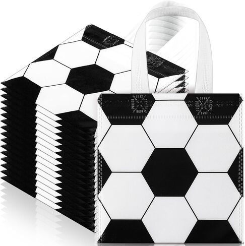 Sweetude 12 PCS Ballball Party Gift Fags Sports Sports Candy Goodie Bags 7.8 × 7.8 بوصة للكرة الطائرة غير المنسوجة مع مقابض لصالح الحفلات الرياضية لوازم ديكور عيد ميلاد in Kuwait