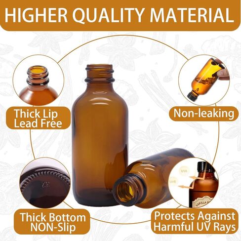 6 Pack Shot Bottles with Caps, 2 oz Glass Jars with Lids, Ginger Shots Bottles, Mini Glass Bottles or Decorative Bottles for Ginger, Vanilla Extract, Cinnamon, Honey, Cayenne, Wellness Shot, Hot Sauce in Kuwait
