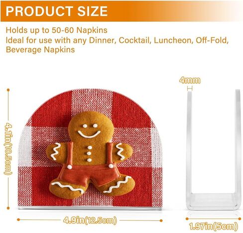Merry Christmas Poinsettia Red Napkin Holder Acrylic Napkin Holders for Tables Paper Napkin Holder Stand Tabletop Kitchen Restaurant Standing Napkin Dispenser for Kitchen Dining Table Farmhouse in Kuwait