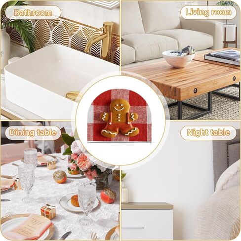 Merry Christmas Poinsettia Red Napkin Holder Acrylic Napkin Holders for Tables Paper Napkin Holder Stand Tabletop Kitchen Restaurant Standing Napkin Dispenser for Kitchen Dining Table Farmhouse in Kuwait