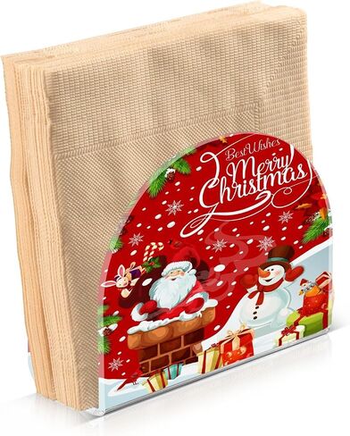 Merry Christmas Poinsettia Red Napkin Holder Acrylic Napkin Holders for Tables Paper Napkin Holder Stand Tabletop Kitchen Restaurant Standing Napkin Dispenser for Kitchen Dining Table Farmhouse in Kuwait