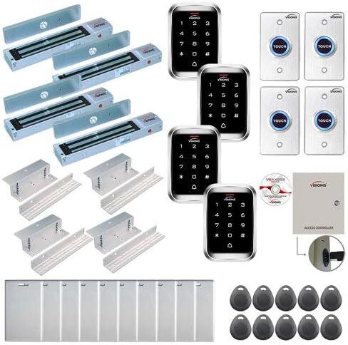Visionis FPC-7944 4 Doors Access Control Inswinging Door 300lbs Maglock Time Attendance TCP/IP Wiegand Controller Box, Outdoor Weatherproof Keypad/Reader, EM MFR Compatible, Software, 10000 User in Saudi Arabia