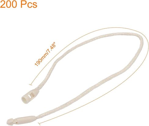 MECCANIXITY Polyester Rope Hang Tag String Snap Lock Pins Loop Price Tag Fastener Plastic Tags Ties 190mm/7.48 Inch Length,1mm/0.04 Inch Dia,Pack of 200,Red in Saudi Arabia