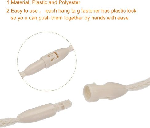 MECCANIXITY Polyester Rope Hang Tag String Snap Lock Pins Loop Price Tag Fastener Plastic Tags Ties 190mm/7.48 Inch Length,1mm/0.04 Inch Dia,Pack of 200,Red in Saudi Arabia