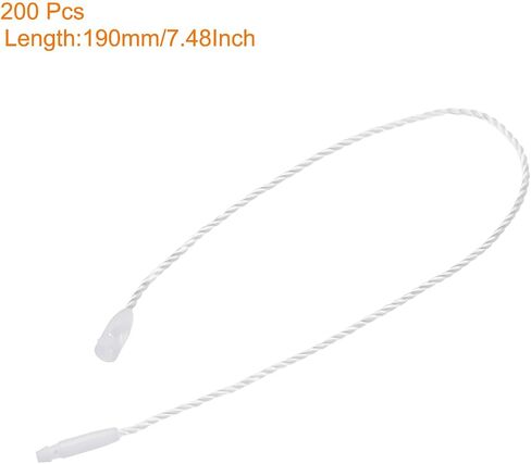 MECCANIXITY Polyester Rope Hang Tag String Snap Lock Pins Loop Price Tag Fastener Plastic Tags Ties 190mm/7.48 Inch Length,1mm/0.04 Inch Dia,Pack of 200,Red in Saudi Arabia