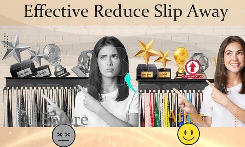 غير انزلاق كانت تعتقد أنها قادرة على ذلك حتى قامت برفع شماعات شماعات الرف الكأس ، وعرض شماعات الميدالي in Kuwait