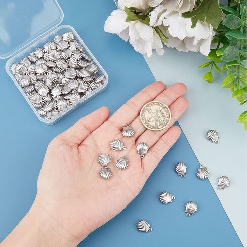 Sunnyclue 1 Box 100pcs Silver Starffish Charm 316 سحر البحر المصنوع من الفولاذ المقاوم للصدأ سحر المحيط شاطئ شاطئ الصيف هاواي لتصنيع المجوهرات سحر أقراط القلادة DIY الحرف اليدوية للنساء اللوازم البالغة in Kuwait