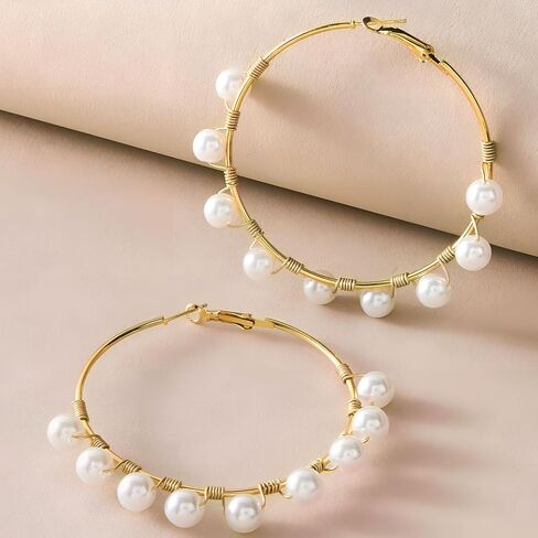 48Pcs 50mm Round Hoop Earrings Finding, Gold Silver Hypoallergenic Earring Hoops, Alloy Open Beading DIY Earrings Supplies for Jewelry Making Craft in Saudi Arabia