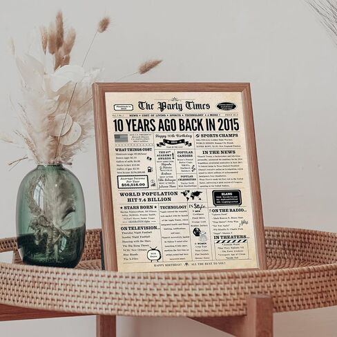 10th Birthday Card, 10th Birthday Decorations for Girl Boys, 10th Birthday Gifts for Daughter Son, Back in 2015 Birthday Card in Saudi Arabia