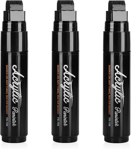3pcs علامات الذهب jumbo arcylic paint ، قلم الطلاء ، 15 مم عريض السميك الحبر الدائم على الجدران ، الرسم الصخري ، الزجاج ، الحجر ، الخشب ، القماش ، المعادن للفنانين والبالغين in Saudi Arabia