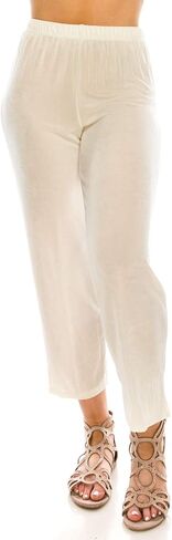 Jostar Women's Elastic Waist Pants – Plus Size Pull On Non Iron Stretch Ankle Length Basic Trouser in Saudi Arabia
