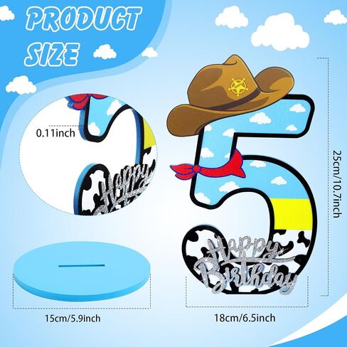 Toy موضوع عيد الميلاد الثالث رقم حفلة مركزية الرقم كارتون الرقم علامة زرقاء السماء و White Cloud Cow Cow Decor in Kuwait