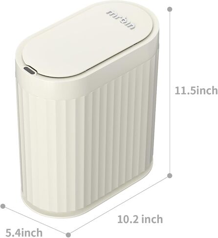 Slim Automatic Bathroom Trash Can, 10L/2.6gal Touchless Pull Out Bagging Motion Sensor Waste Basket, Electric Smart Garbage Pail for Narrow Rv, Kitchen, Bedroom, White in Saudi Arabia