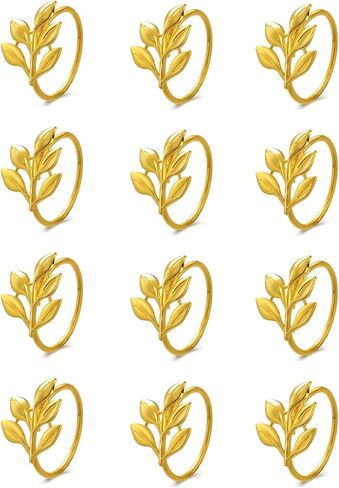 14K Gold Napkin Rings Set of 12,Metal Gold Napkins Rings Holder Buckles for Thanksgiving Christmas Napkin Rings for Wedding,Banquet,Party Dinner Table Decor in Saudi Arabia