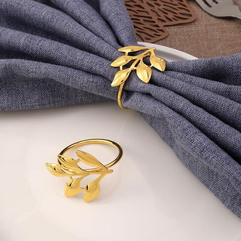 14K Gold Napkin Rings Set of 12,Metal Gold Napkins Rings Holder Buckles for Thanksgiving Christmas Napkin Rings for Wedding,Banquet,Party Dinner Table Decor in Saudi Arabia