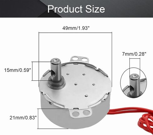Fielect Synchronous Motor AC 12V 5-6RPM Turntable Motor CW/CCW Direction 4W TYC-50 Double Flat Tapping Shaft in Saudi Arabia