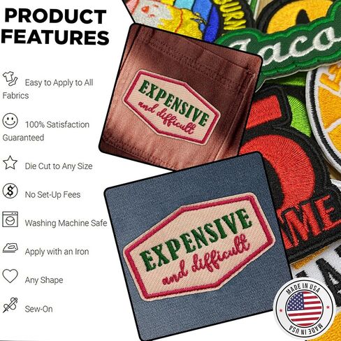 Expensive and Difficult Iron On Patch 3" Funny Sarcastic Quote Embroidered Patches for Backpack, Hat, Jackets, Uniform DIY Embroidery PVC Patches Gift, Accessories for Him Her 3 Inch in Saudi Arabia