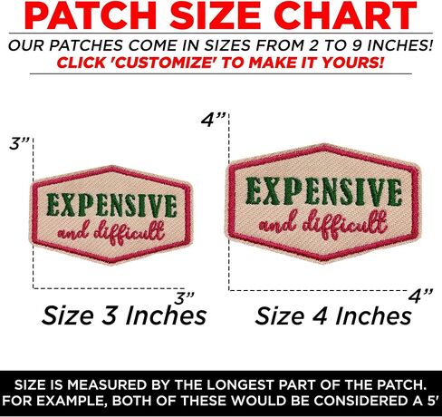 Expensive and Difficult Iron On Patch 3" Funny Sarcastic Quote Embroidered Patches for Backpack, Hat, Jackets, Uniform DIY Embroidery PVC Patches Gift, Accessories for Him Her 3 Inch in Saudi Arabia