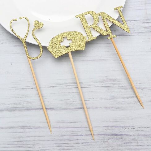 STOBOK 24pcs Cupcake Toppers for Medical Rn Themed Graduation Party Nurse Cupcake Toppers Nurse Graduation Cupcake Picks Themed Party Supplies in Saudi Arabia
