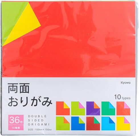 Origami Paper Double Sided Colored Paper 36 Sheets, 10 Types, 6 Inch Square, Made in Japan in Saudi Arabia