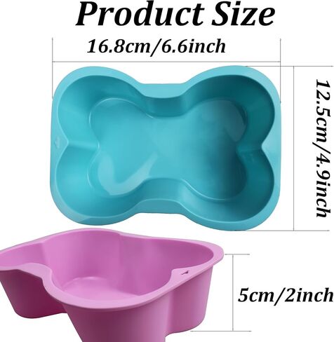 pson 2PCS Dog Birthday Cake Molds, Pink & Blue Silicone Bone Shape Molds for DIY, Craft, Clay, Soap, Candle, Home Decoration in Saudi Arabia