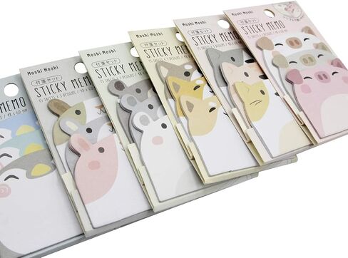 mingseecess 6 حزم لطيف حيوان كرتون ملاحظات لزجة لزجة مجموعات وسادة المذكرة للزواج الذاتي لمحبي الحيوانات الأليفة النساء الفتيات in Kuwait