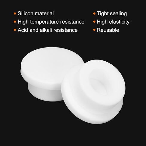 Meccanixity High Temp Silicone Plug Mount DIA 17mm/0.67 بوصة T على شكل م مقابس ثقب من المطاط على شكل طلاء للطلاء المسحوق مقابس الختم مقاومة للماء الحزمة البيضاء من 6 in Saudi Arabia