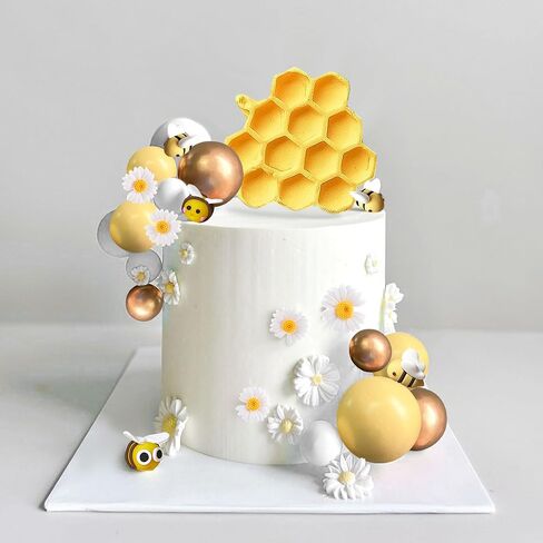 Jevenis Bee Cake Decorations عسل مشطك الزخارف نحل Cupcake Topcake Abejitas Para Decoracion Daisy Flower Cake Topper for Baby Shower Bridal Dather in Kuwait