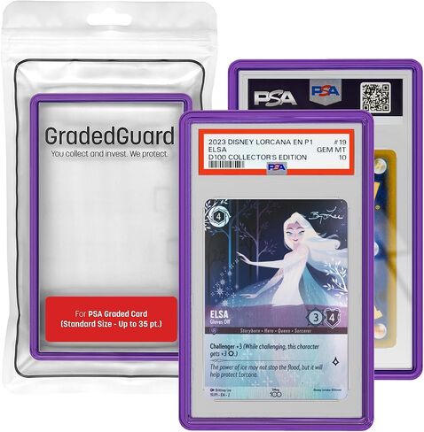 Graded Card Guard Case for Standard PSA Slab Case | Transparent Deep Colors | High Gloss Finish | Stackable | Made to Fit PSA | Solid TPU and PC Design (Ruby) in Saudi Arabia